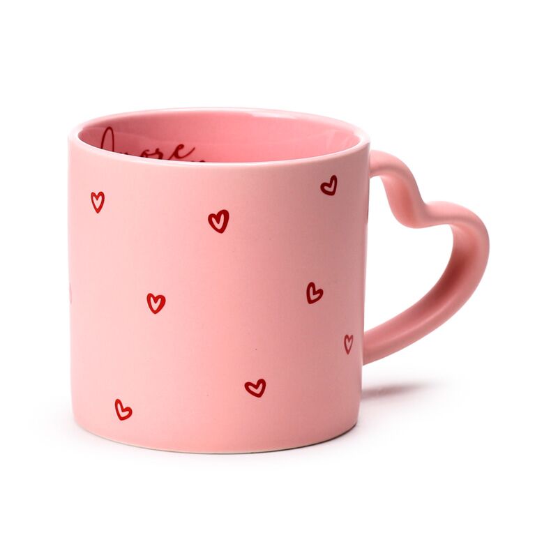 Mug en porcelaine avec anse en forme de cœur Amore