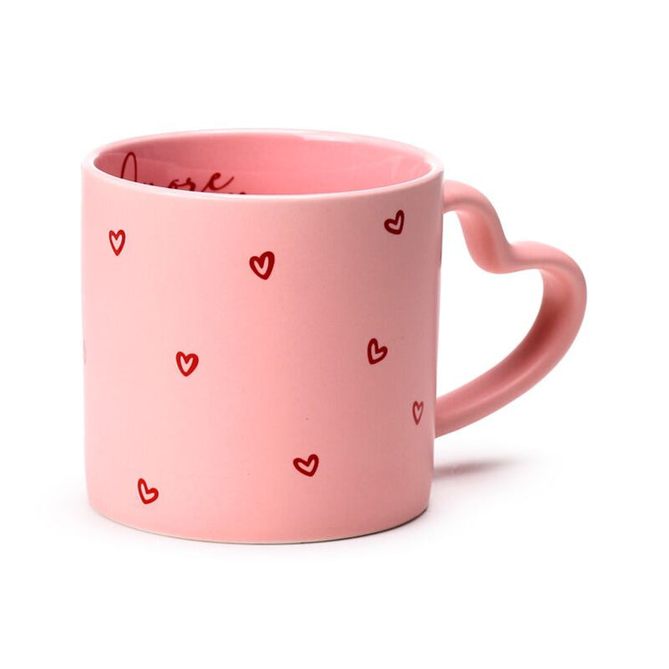Mug en porcelaine avec anse en forme de cœur Amore