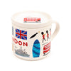 Ensemble de tasses en porcelaine souvenir de Londres avec couvercle sous-verre