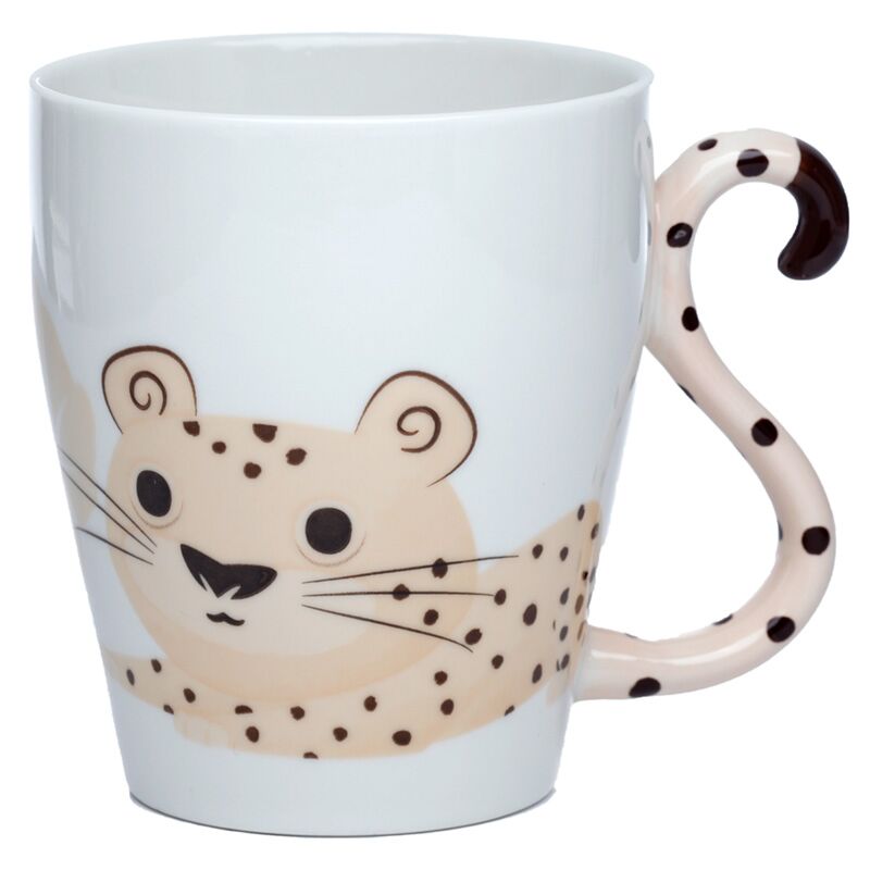 Cheetah soniverse - tasse en porcelaine à poignée en forme