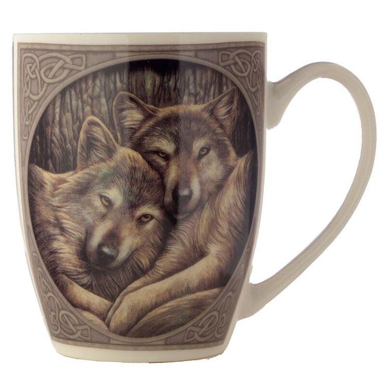 Lisa Parker Faithous Wolf Friend Porcelain Mok