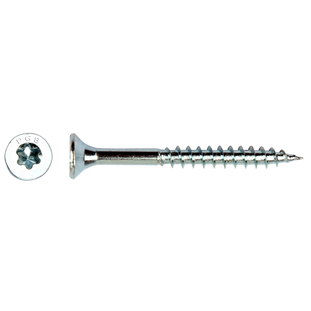 Pgb-fixations vis pour panneaux d'aggloméré vzk-t filetage partiel pointe coupante tête fraisée ø3,0x25 zn tx10 | 200 pièces | pgwvtg001003000253