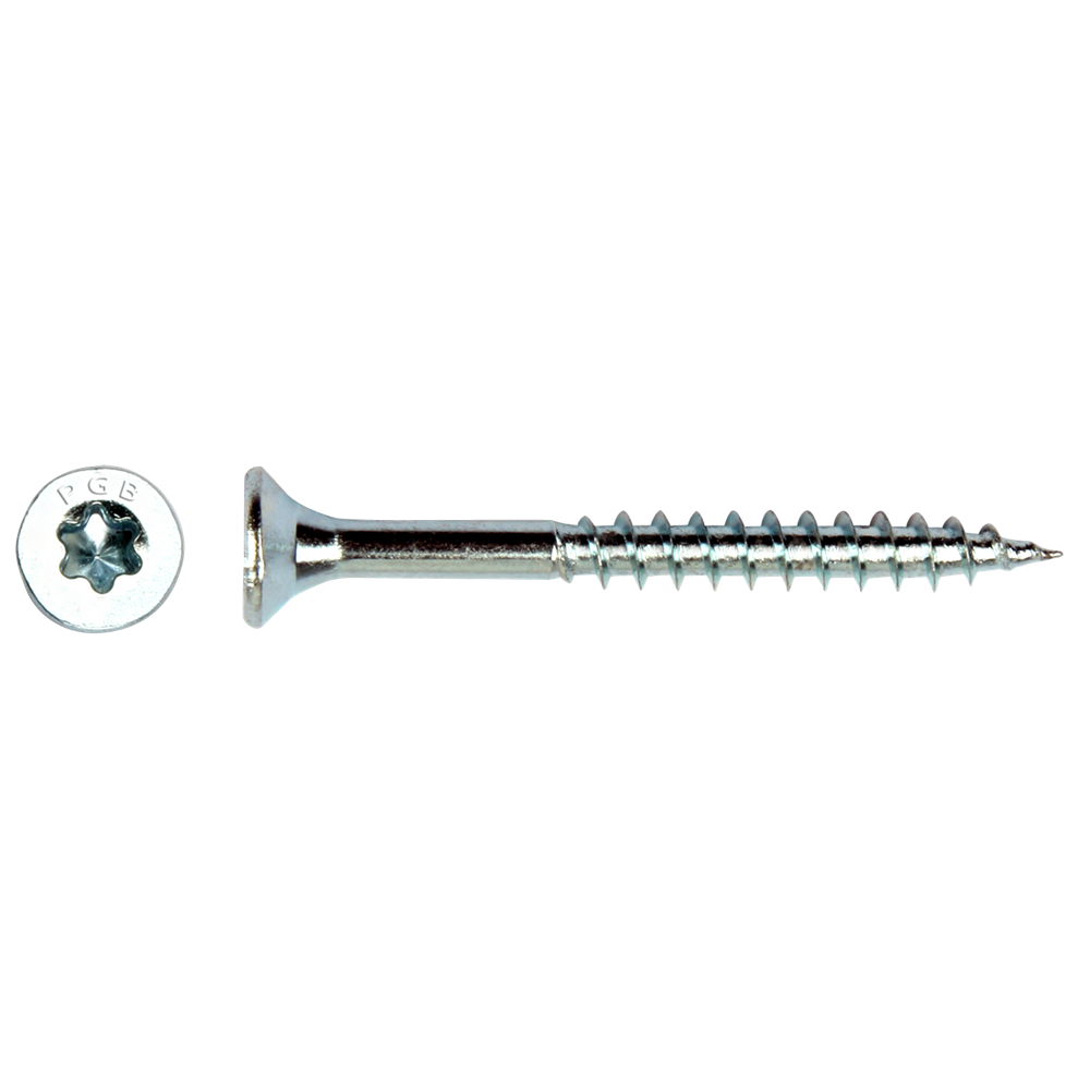 Pgb-fixations vis pour panneaux d'aggloméré vzk-t filetage partiel pointe coupante tête fraisée ø5,0x80 zn tx25 | 200 pièces | pgwvtg001005000802