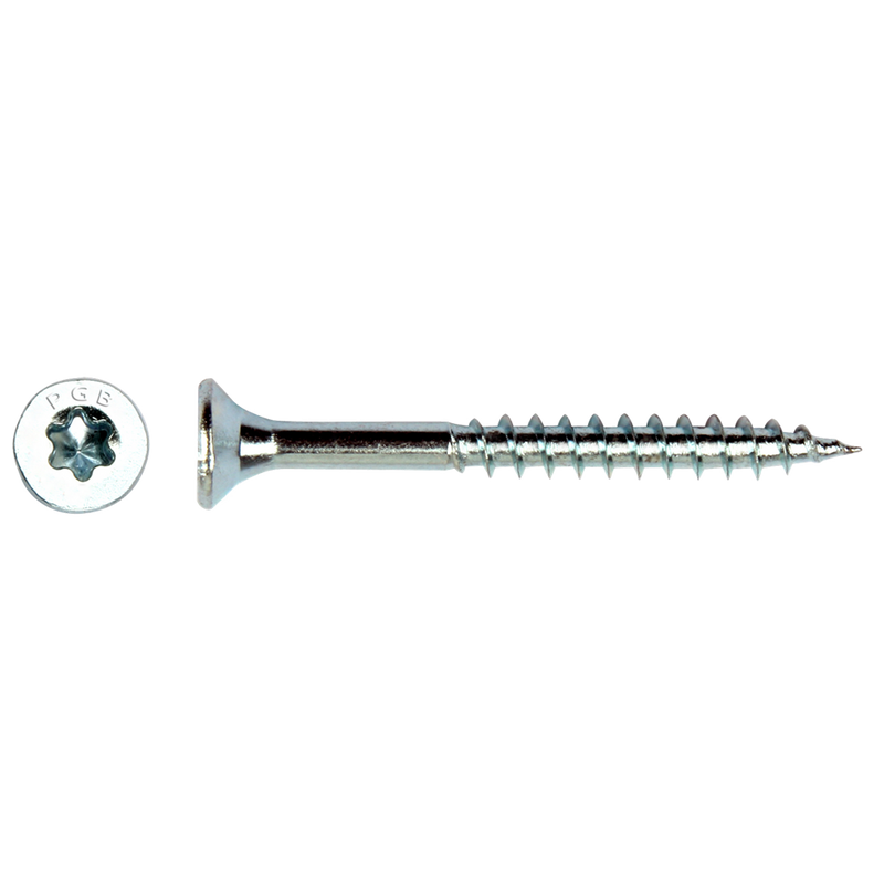 Pgb-fixations vis pour panneaux d'aggloméré vzk-t filetage partiel pointe coupante tête fraisée ø5,0x80 zn tx25 | 200 pièces | pgwvtg001005000802
