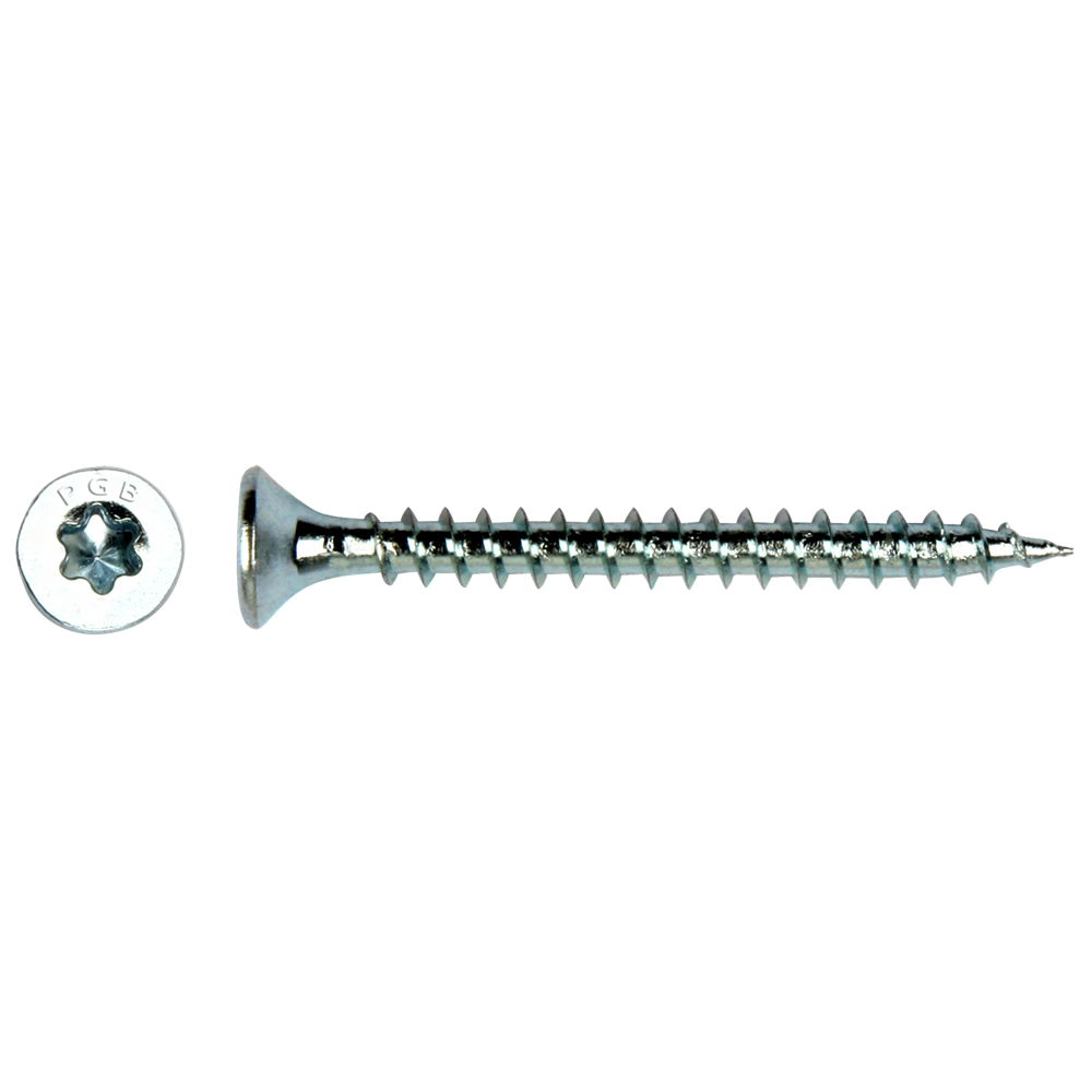Pgb-fasteners vis universelle pour panneaux d'aggloméré vk-t filetage complet tête fraisée ø4,0x70 zn tx20 ​​​​| 200 pièces | pgwvtv001004000703