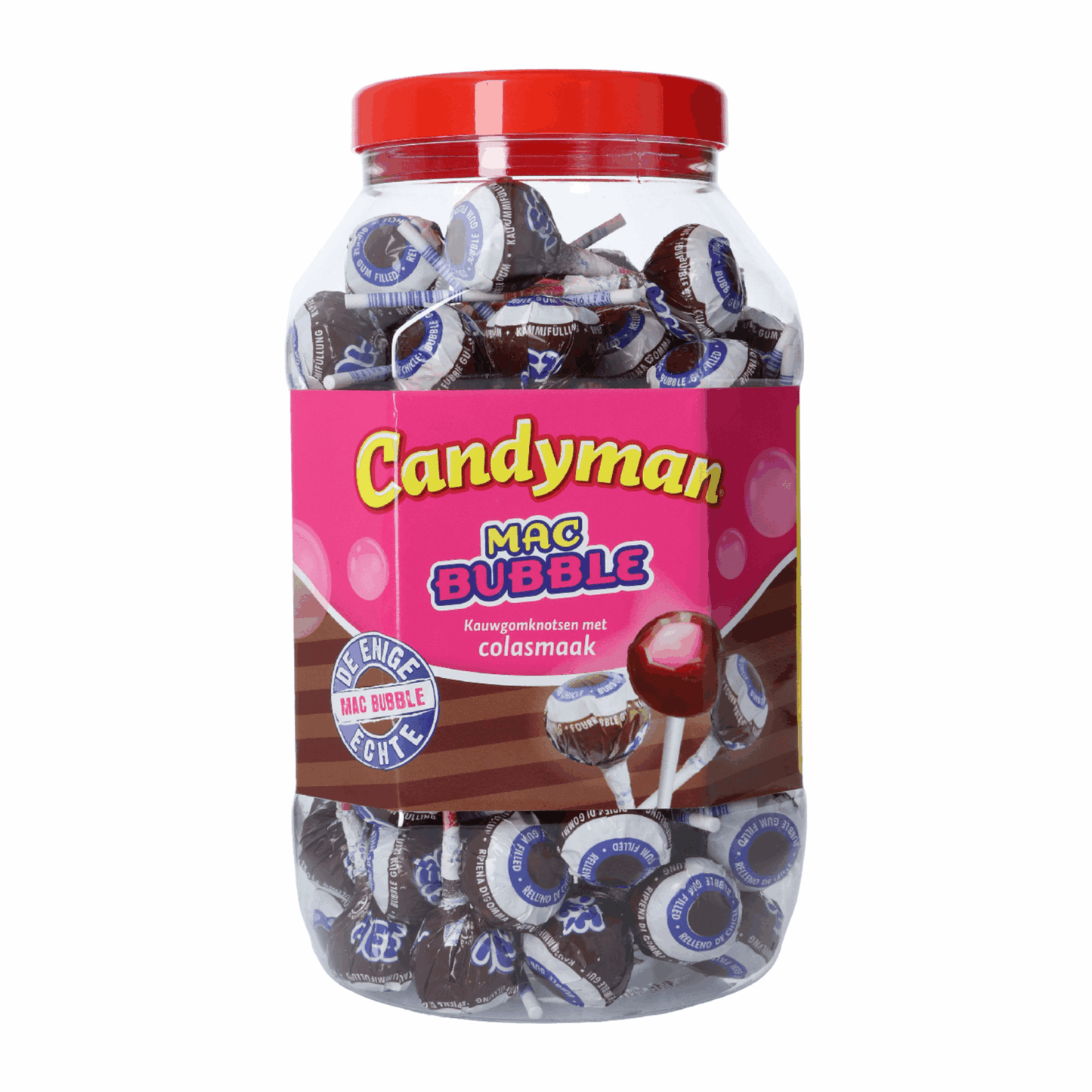 Sucette Candyman mac bubble cola (100 pièces)