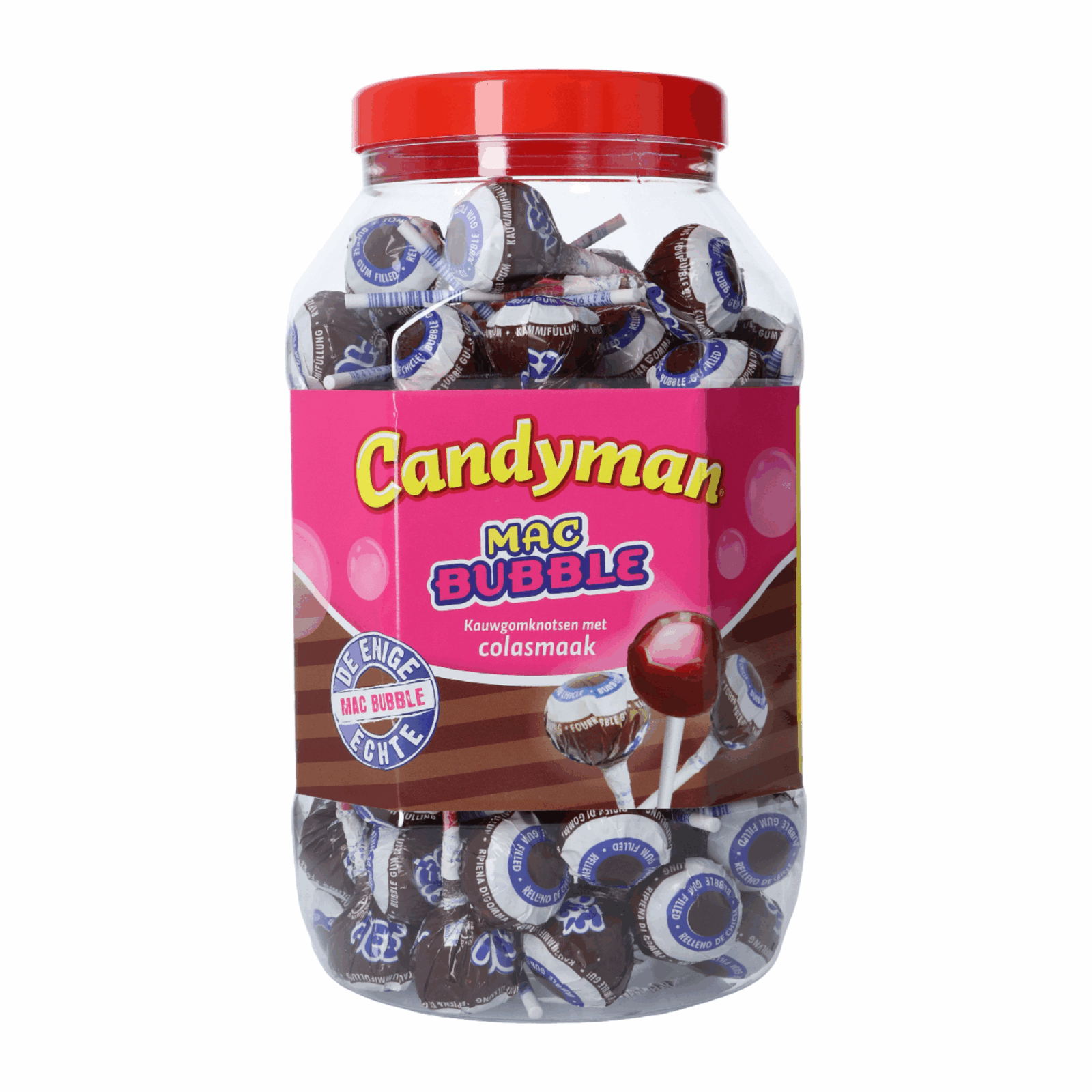 Sucette Candyman mac bubble cola (100 pièces)