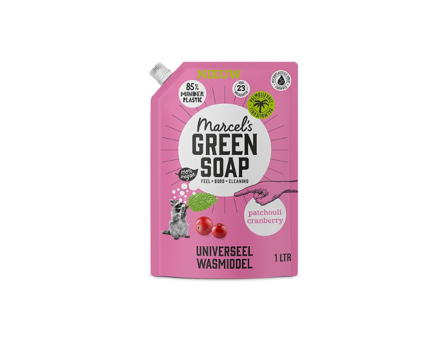Marcels Green Soap détergent Patchouli Cranberry Navulzak 1 litre