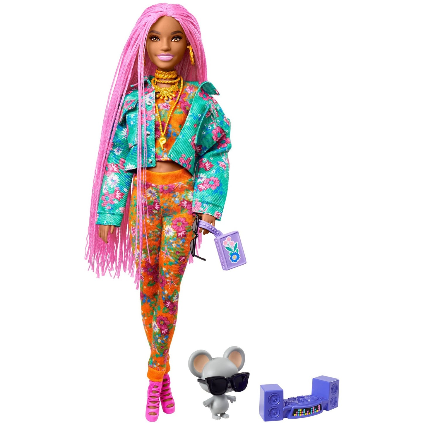 Mattel Extra Doll 10 Veste à imprimé floral avec souris DJ