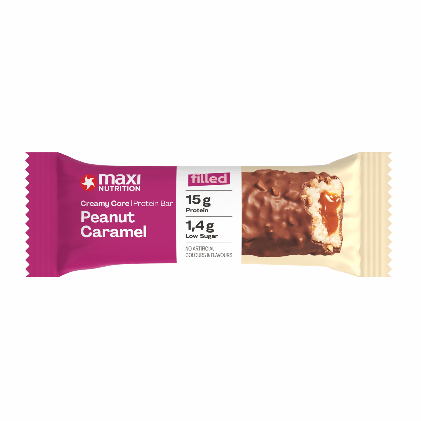 Maxi nutrition barre protéinée crémeuse maxinutrition cacahuète caramel (12x 45g)