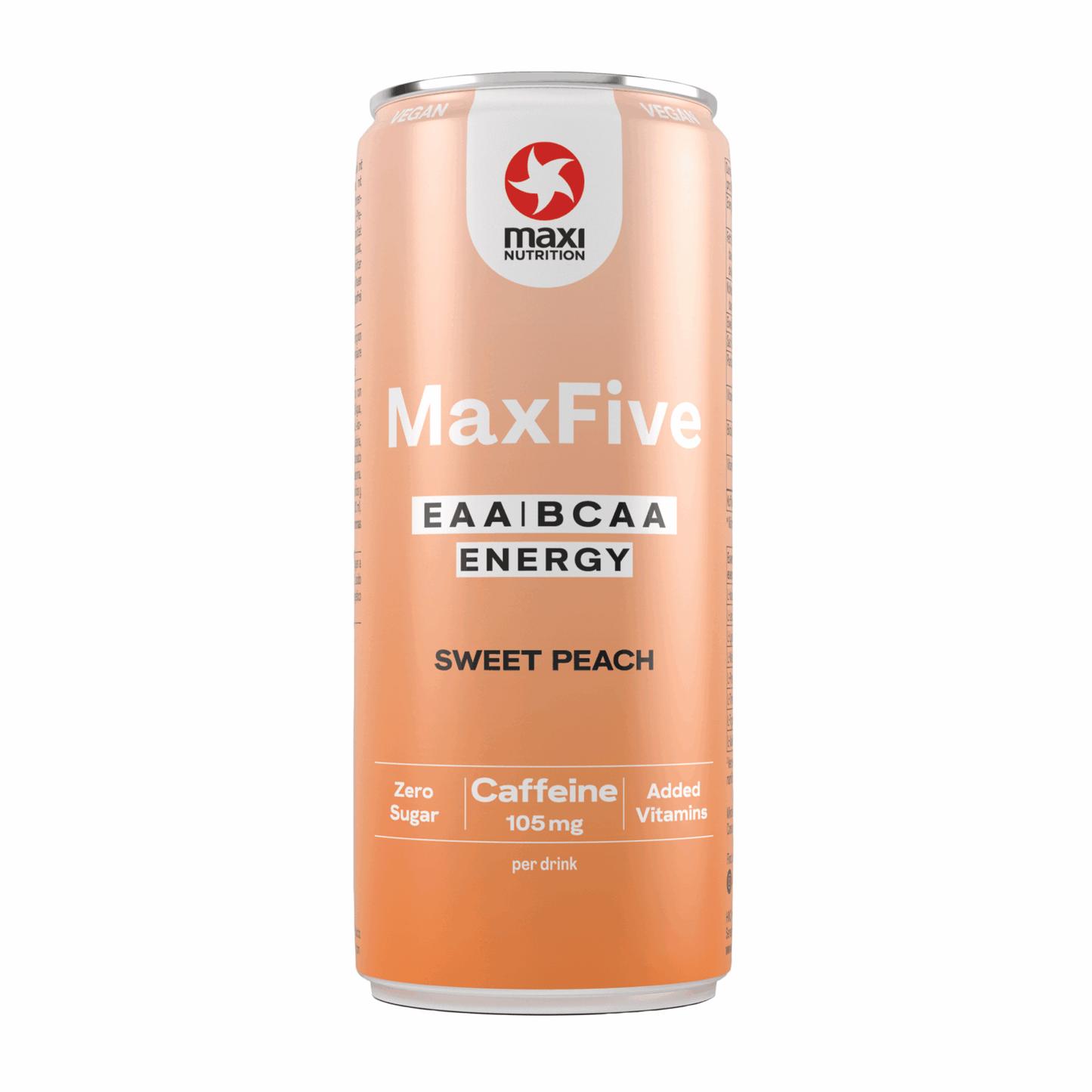 Maxi nutrition maxinutrition maxfive eaa bcaa boisson énergisante pêche canette (12x 330ml)