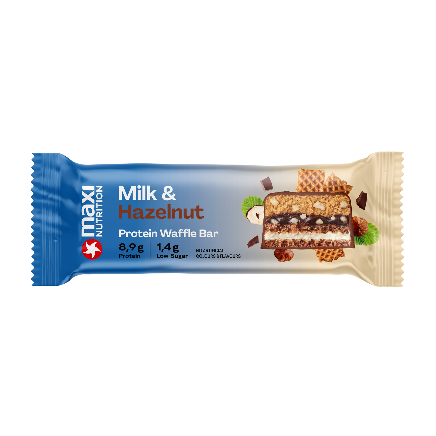 Maxi nutrition maxinutrition barre gaufrée lait noisette (12x 40g)