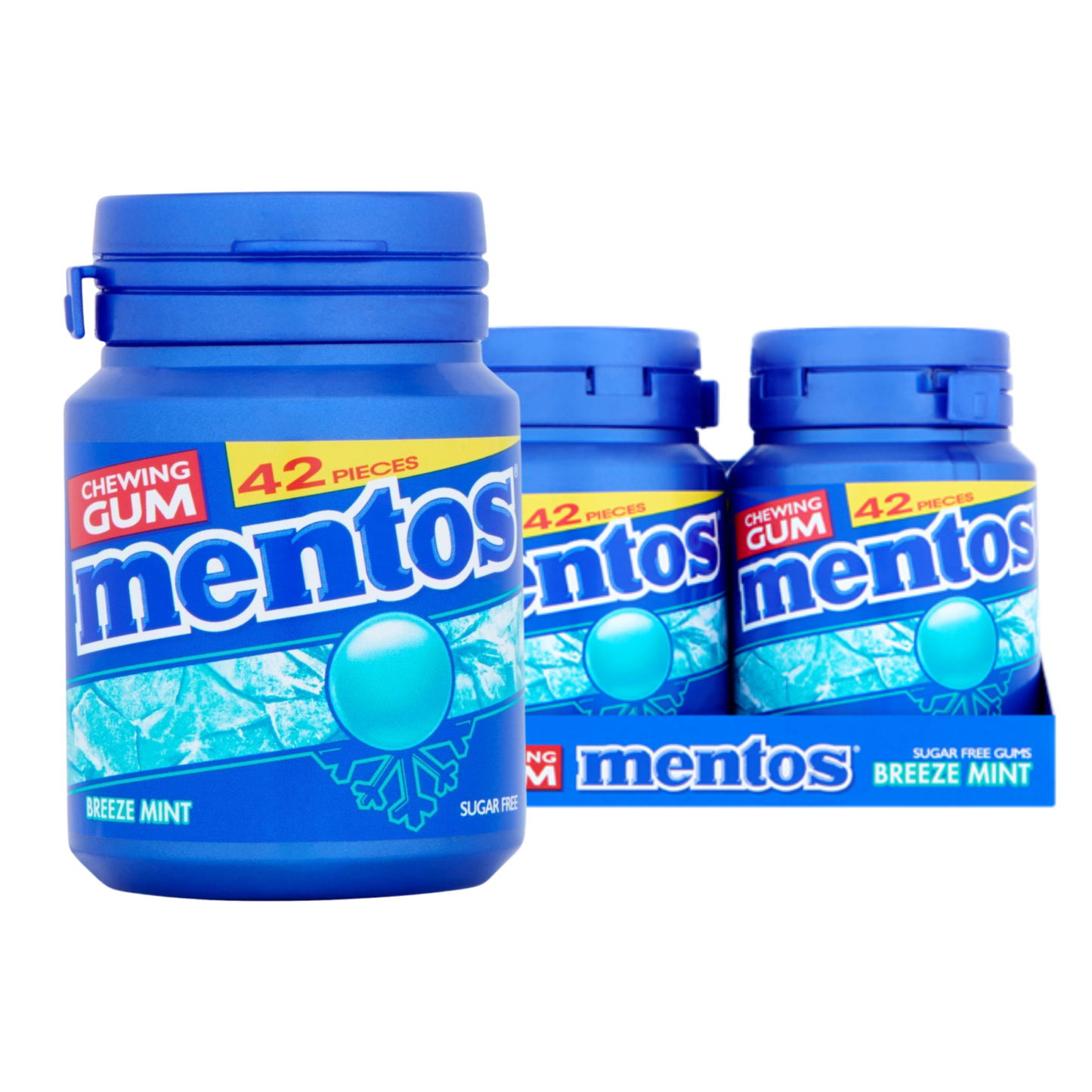 Mentos chewing-gum brise menthe bouteille (6x 42 pièces)