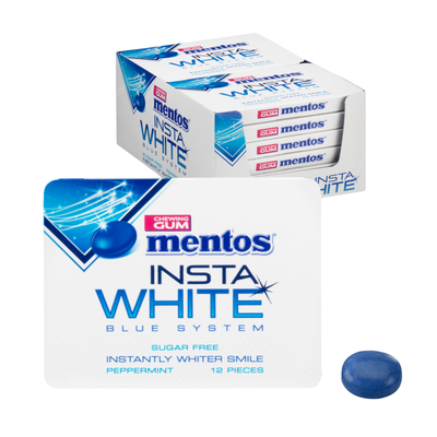 Mentos gum insta blister blanc (12x 12 pièces)