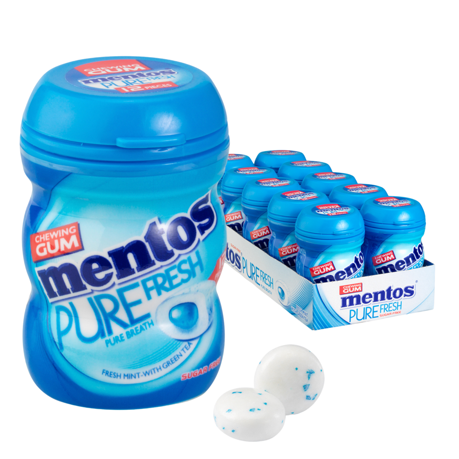 Mentos gum pure menthe fraîche mini (10x 24g)