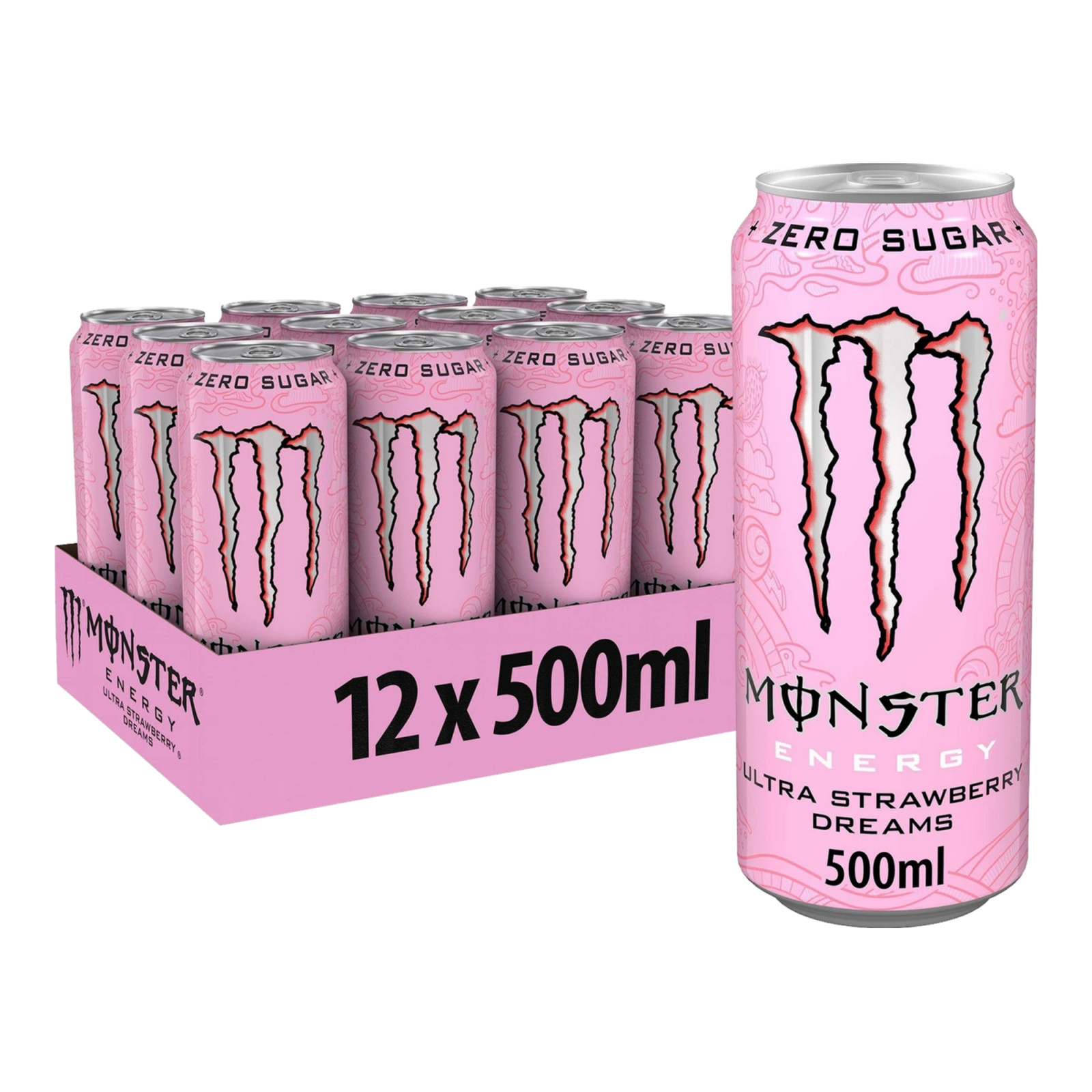 Monster Energy Ultra Strawberry Dreams Zéro Sucre Canette (12x 500ml)