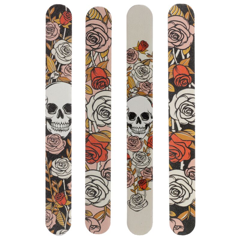 Skull Roses Nail Fish Long