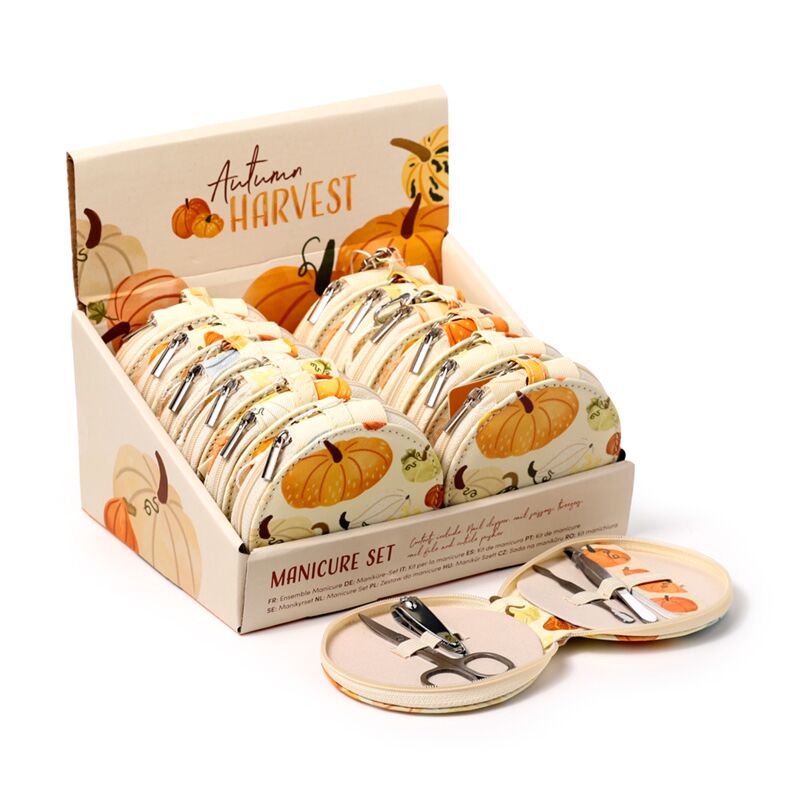 Ensemble de manucure de 5 pièces de récolte d'automne avec fermeture éclair