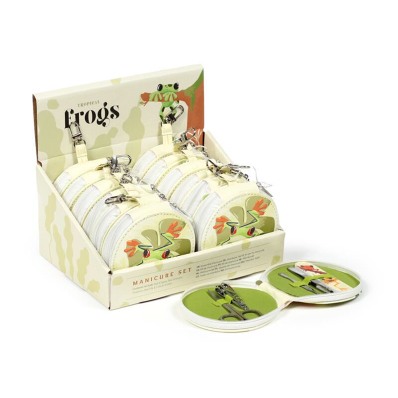 Ensemble de manucure de 5 parties de grenouilles tropicales avec fermeture éclair