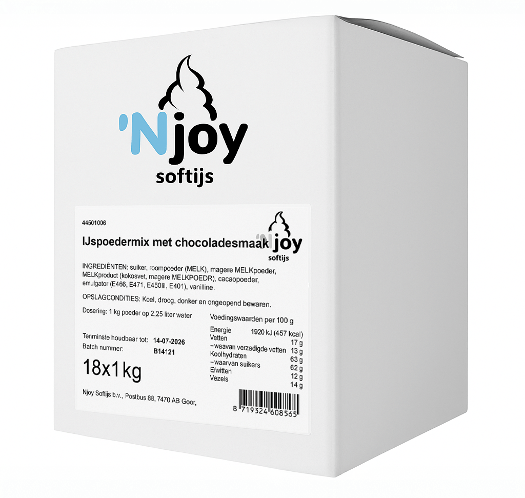 Njoy mélange à glace chocolat lait gras (12x 1kg)