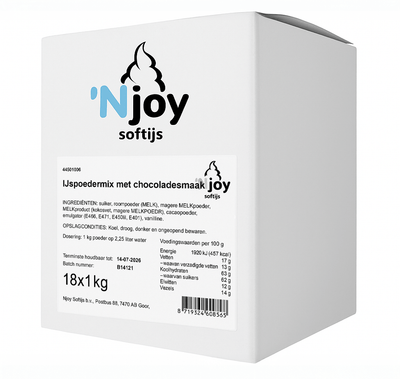 Njoy mélange à glace chocolat lait gras (12x 1kg)