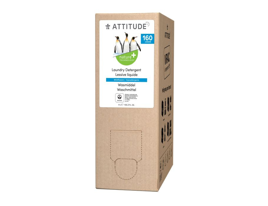 Attitude nature + bib de détergent 4L Wildflowers 160 lavages