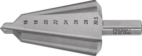 Perceuse à plaque étagée Promat tecwerk | plage de perçage 16-30,5 mm | hss-co longueur totale 76 mm | nombre de coupes 2 - 4000862023