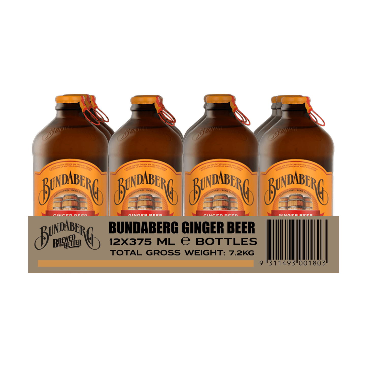 Bouteille de bière au gingembre Bundaberg (12x 375ml)