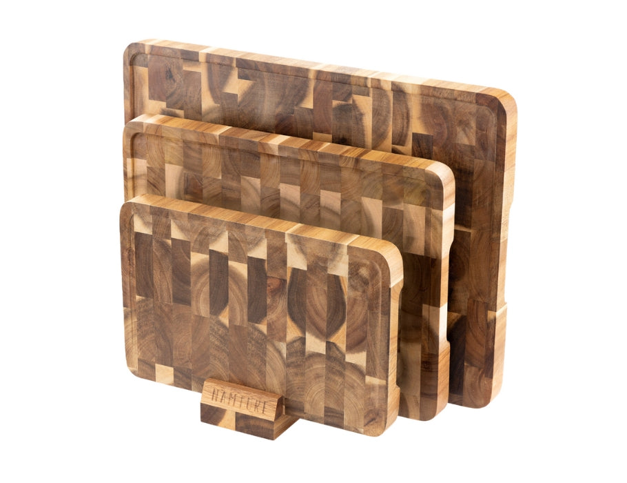 Coffret Namture - 3 planches à découper + support en bois d'acacia
