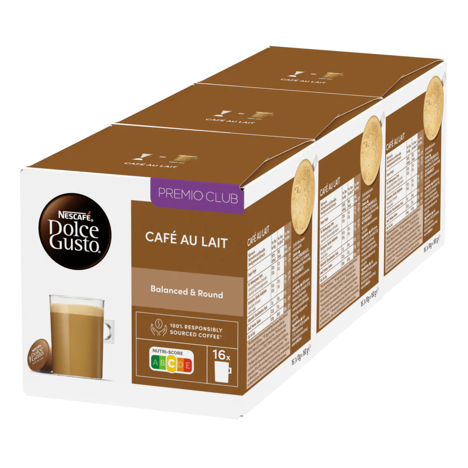 Nescafé dolce gusto café au lait (3x 16 tasses)