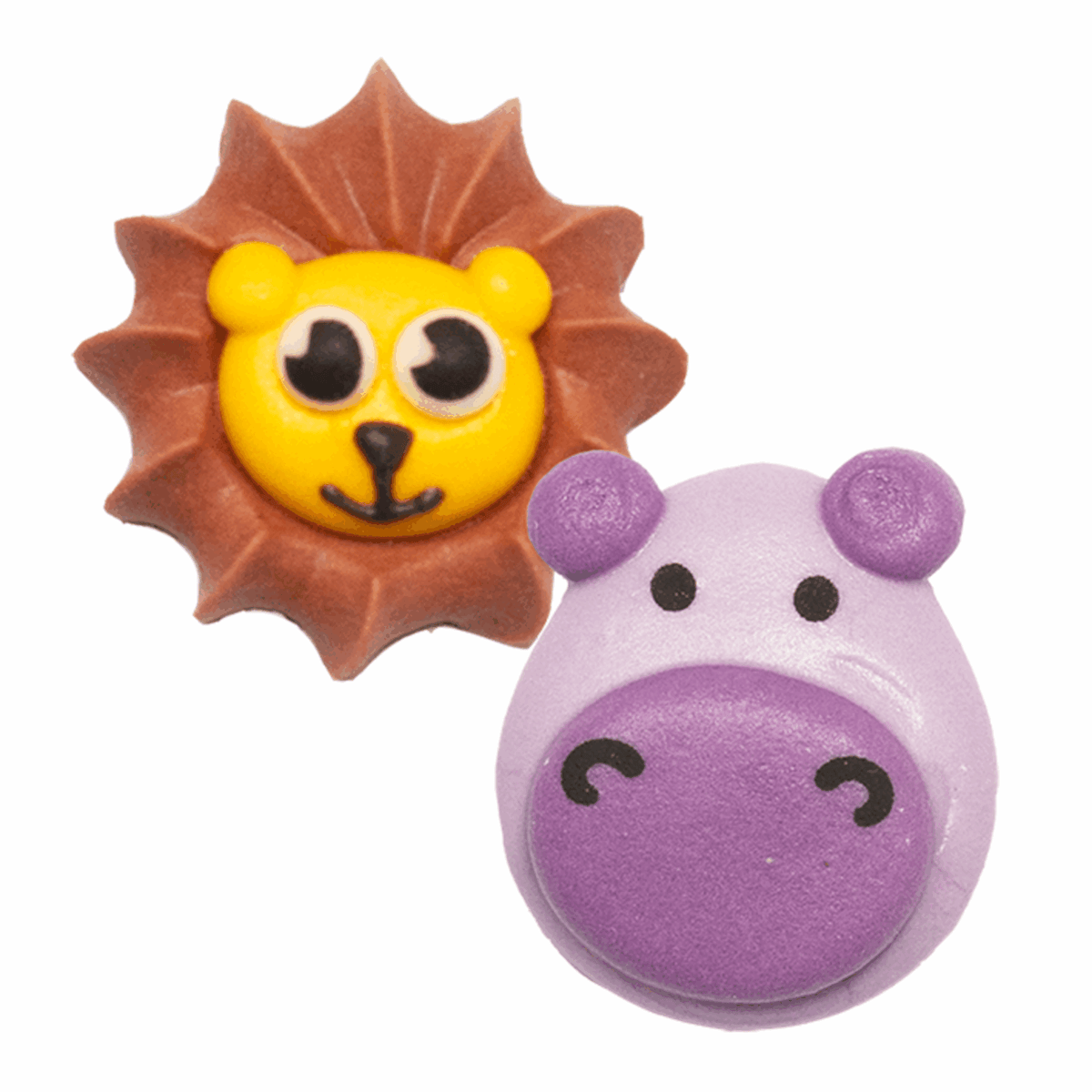 Nic fêtards hippo lion éléments en sucre (56 pièces)