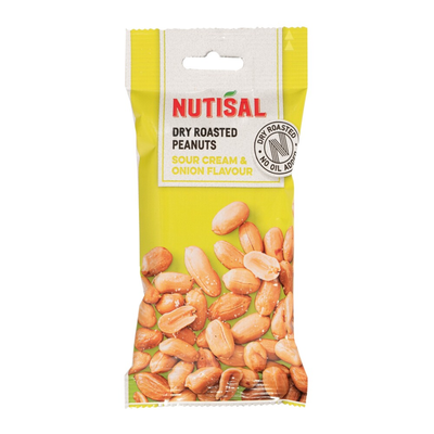 Sachet d'oignons à la crème sure rôtis à sec Nutisal Peanuts (14x 60gr)
