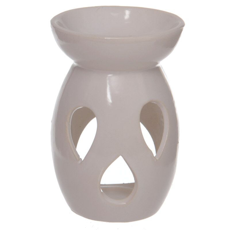 Huile en céramique et brûleur à parfum de cire avec blanc de larme sculpté