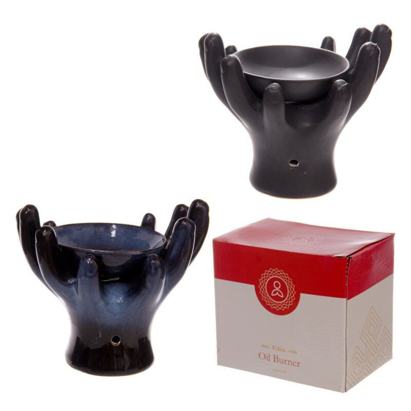 Brûleur à parfum en céramique des mains ouvertes