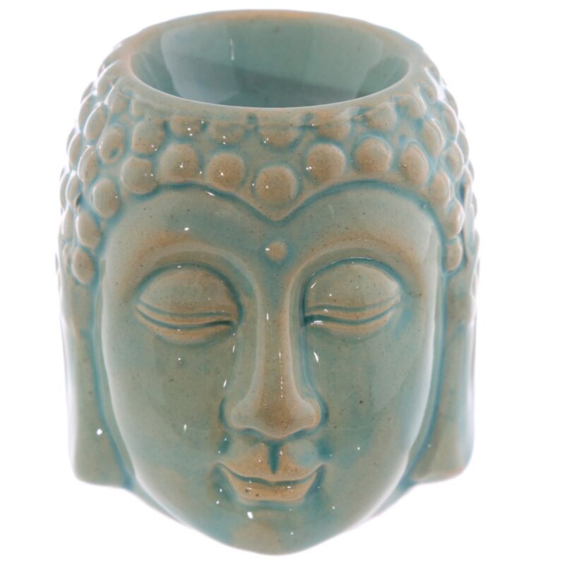 Brûleur de parfum de la tête de Bouddha en céramique de glaçage en céramique - Small