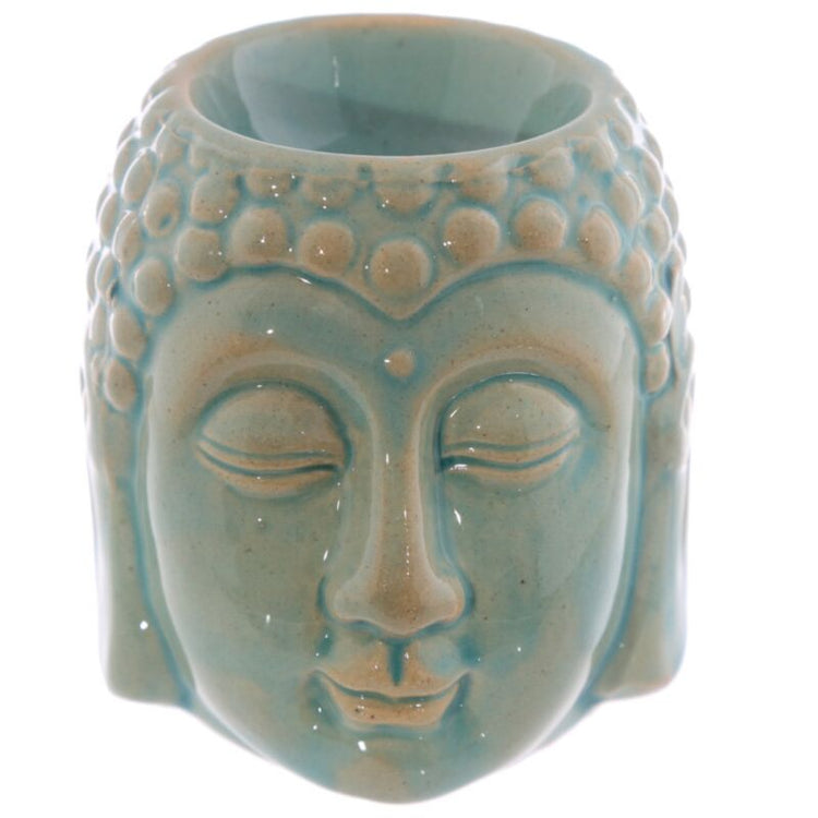 Brûleur de parfum de la tête de Bouddha en céramique de glaçage en céramique - Small