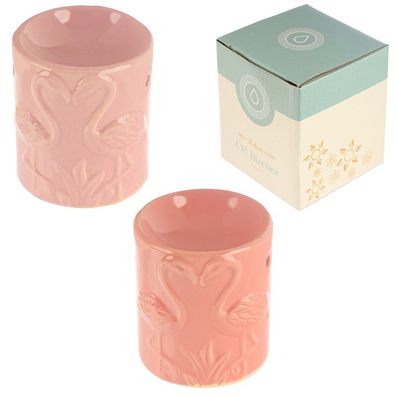 Brûleur d'odeur en céramique flamant en rose Eden