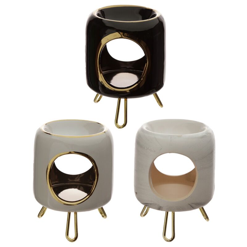 Eden Round Scent Burner Gold-Colored Base