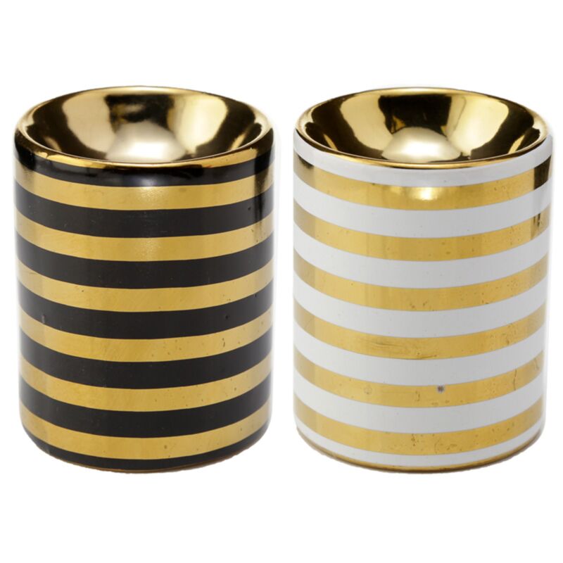 Eden Metallic Gold Streep en céramique mini brûleur d'odeur - petit