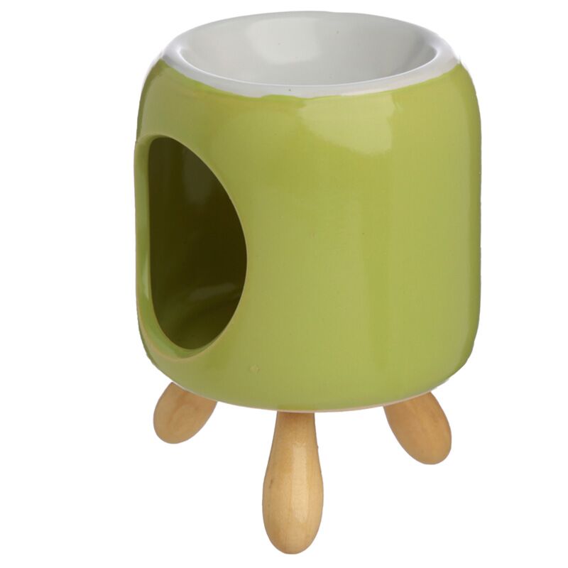 Brûleur de parfum en céramique cylindrien avec pied