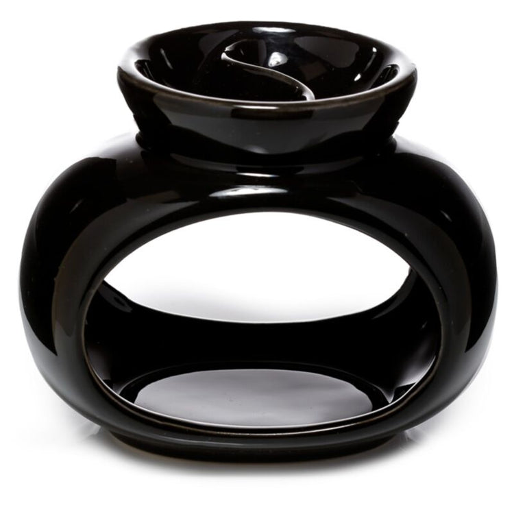 Ovale Double Ovale Huile en céramique et brûleur à parfum de cire