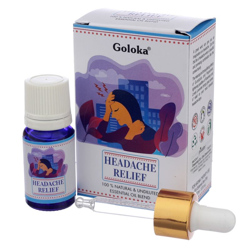 Éclairage de maux de tête - mélange d'huile essentielle de goloka 10 ml