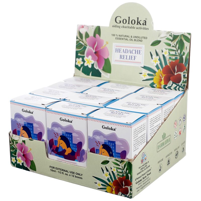 Éclairage de maux de tête - mélange d'huile essentielle de goloka 10 ml