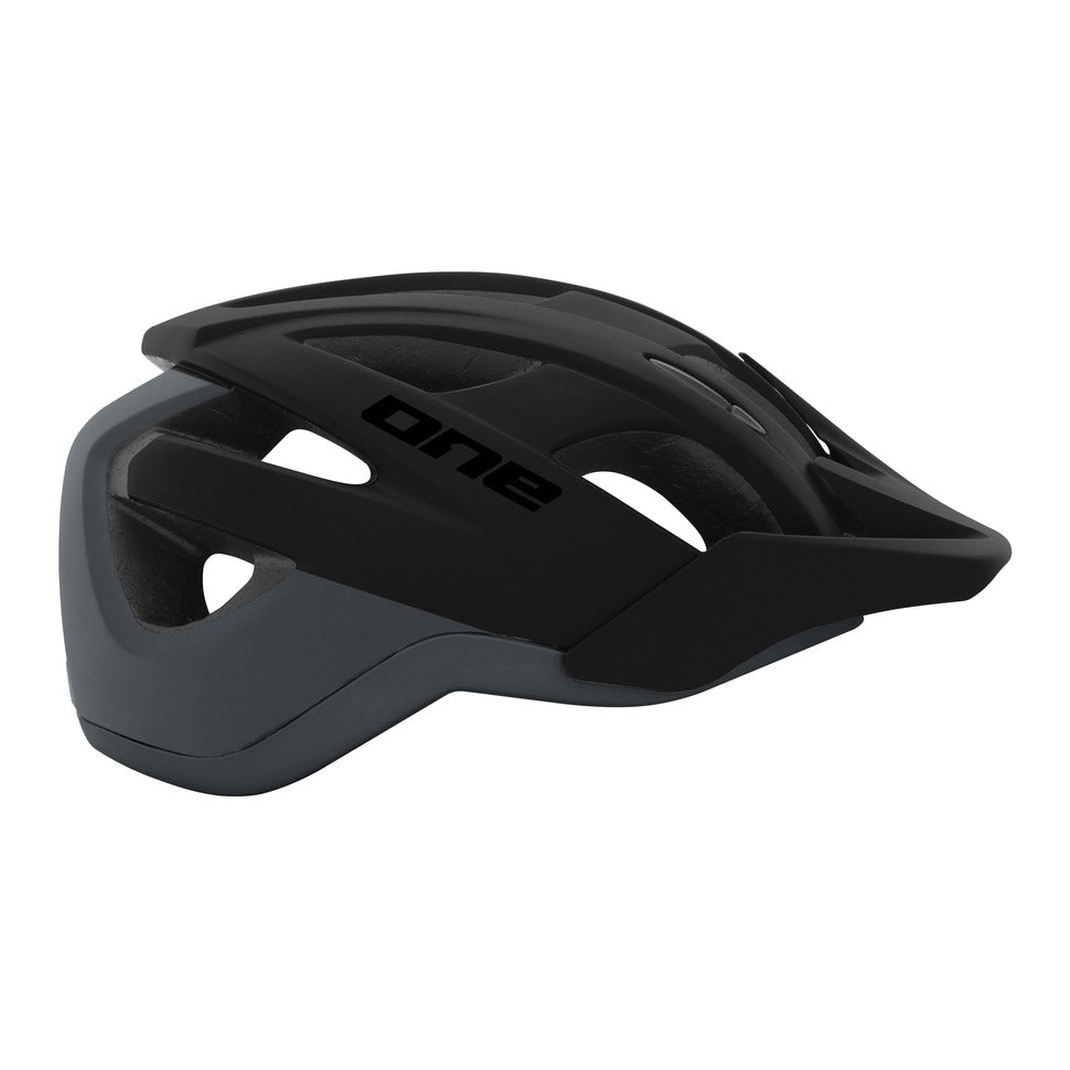Casque de vélo de sentier Taille noire gris foncé L (58-61 cm)
