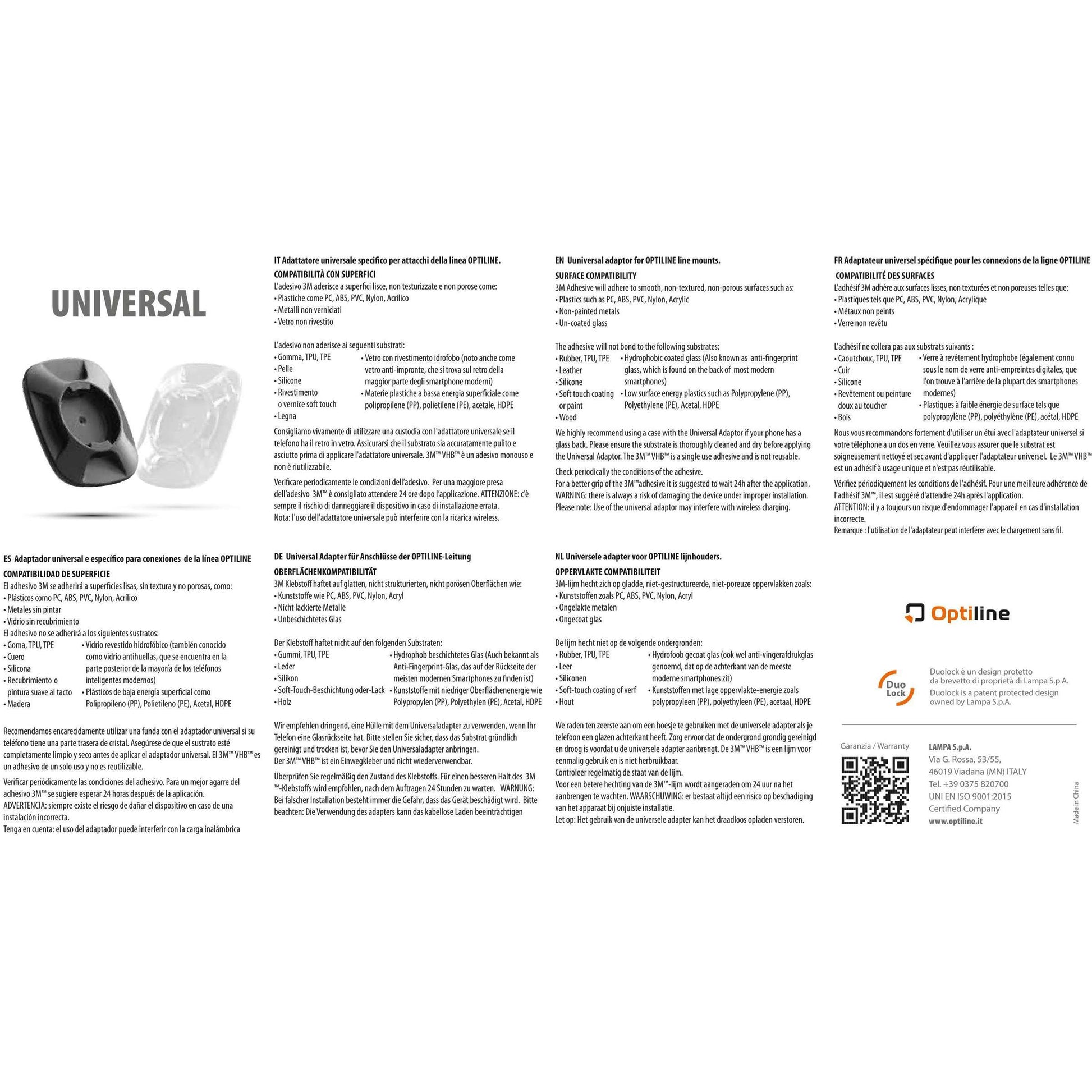 Adaptateur universel optiline claire