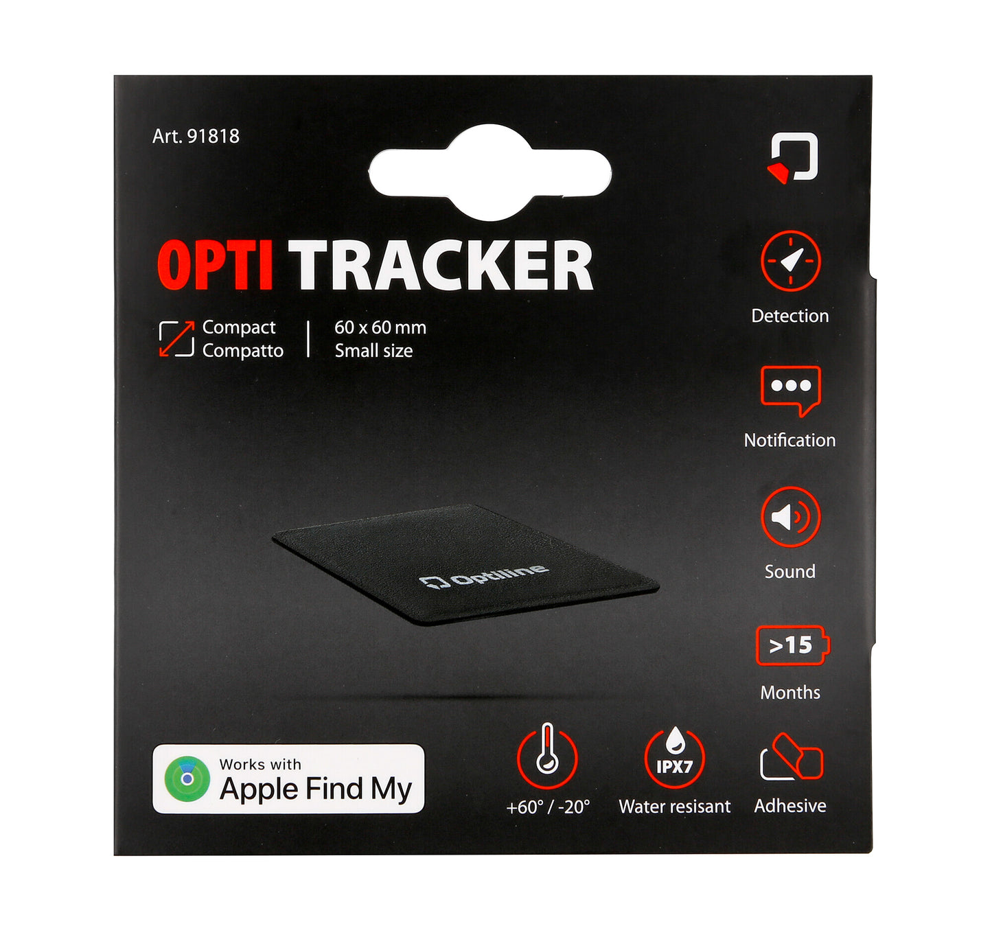 Optiline Tracker compact, localisateur adhésif ultra-mince