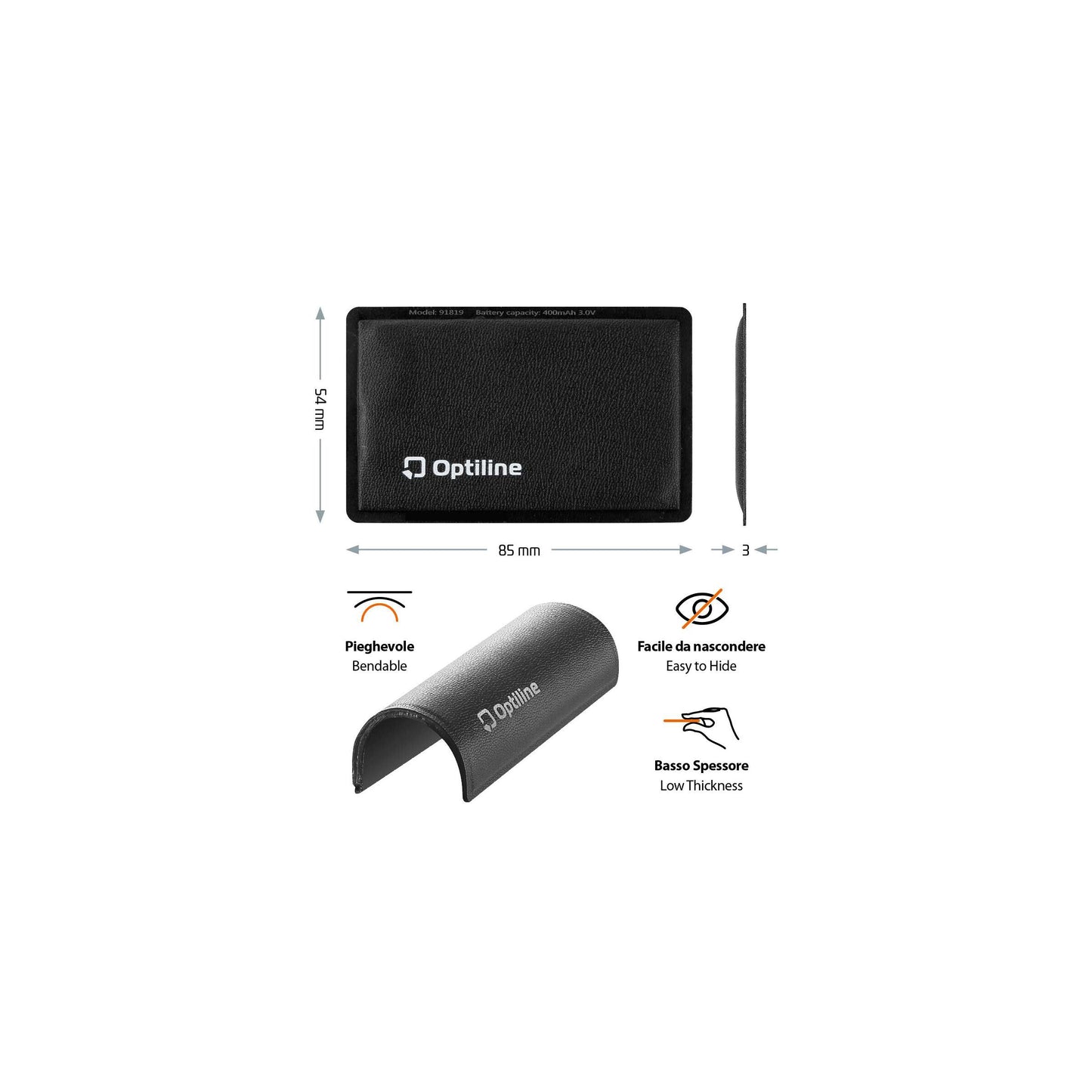 Optiline Tracker Flex, localisateur adhésif pliable ultra-mince