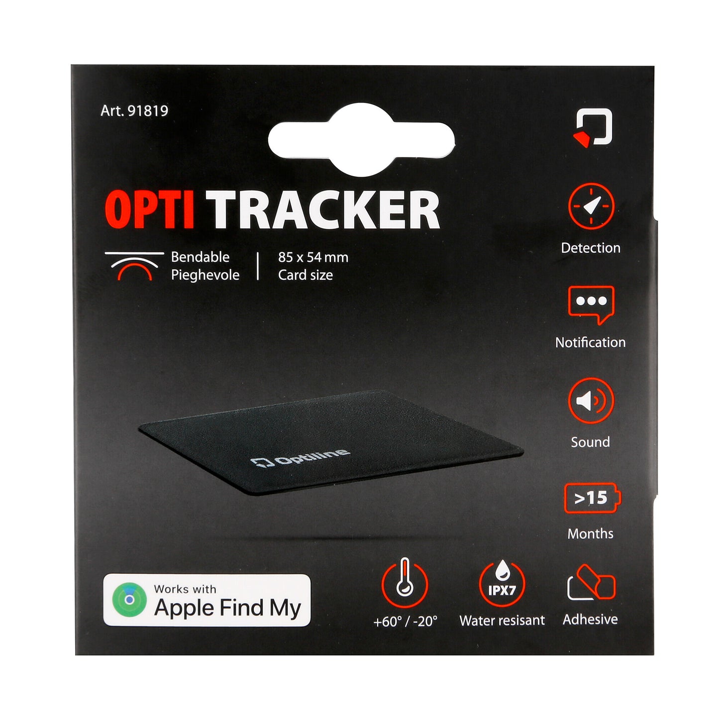Optiline Tracker Flex, localisateur adhésif pliable ultra-mince
