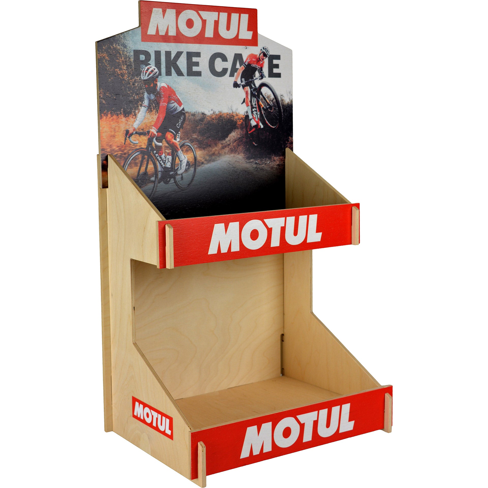 Présentoir de comptoir Schwalbe motul en bois (vide)