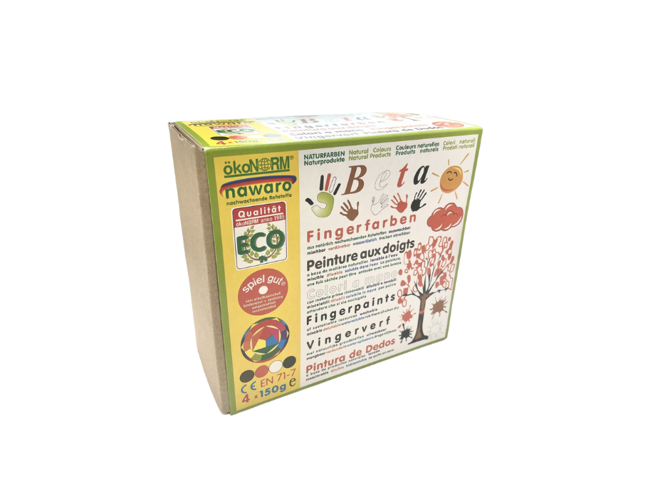 Ökonorm Finger Paint 4 Couleurs Set B Orange, marron, blanc, noir (automne)